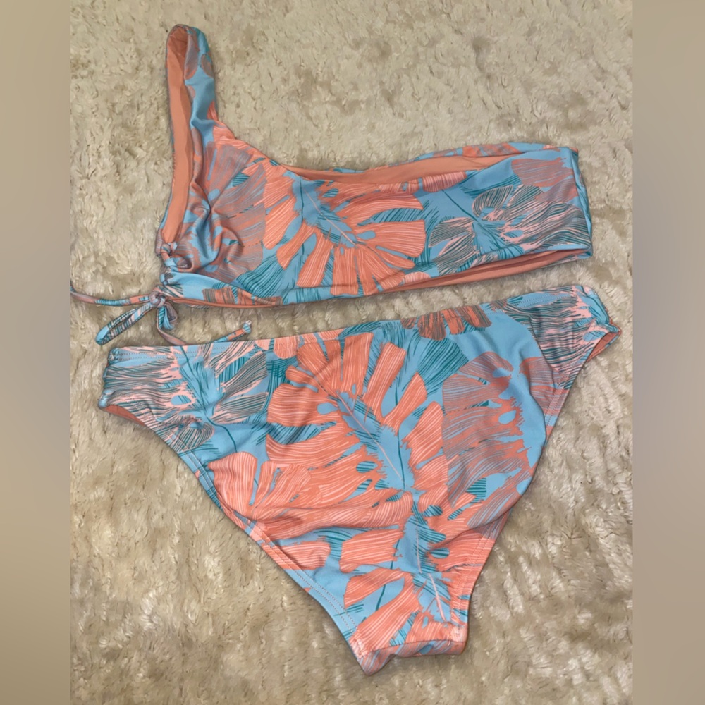 L*Space Coral and Teal Bikini Set